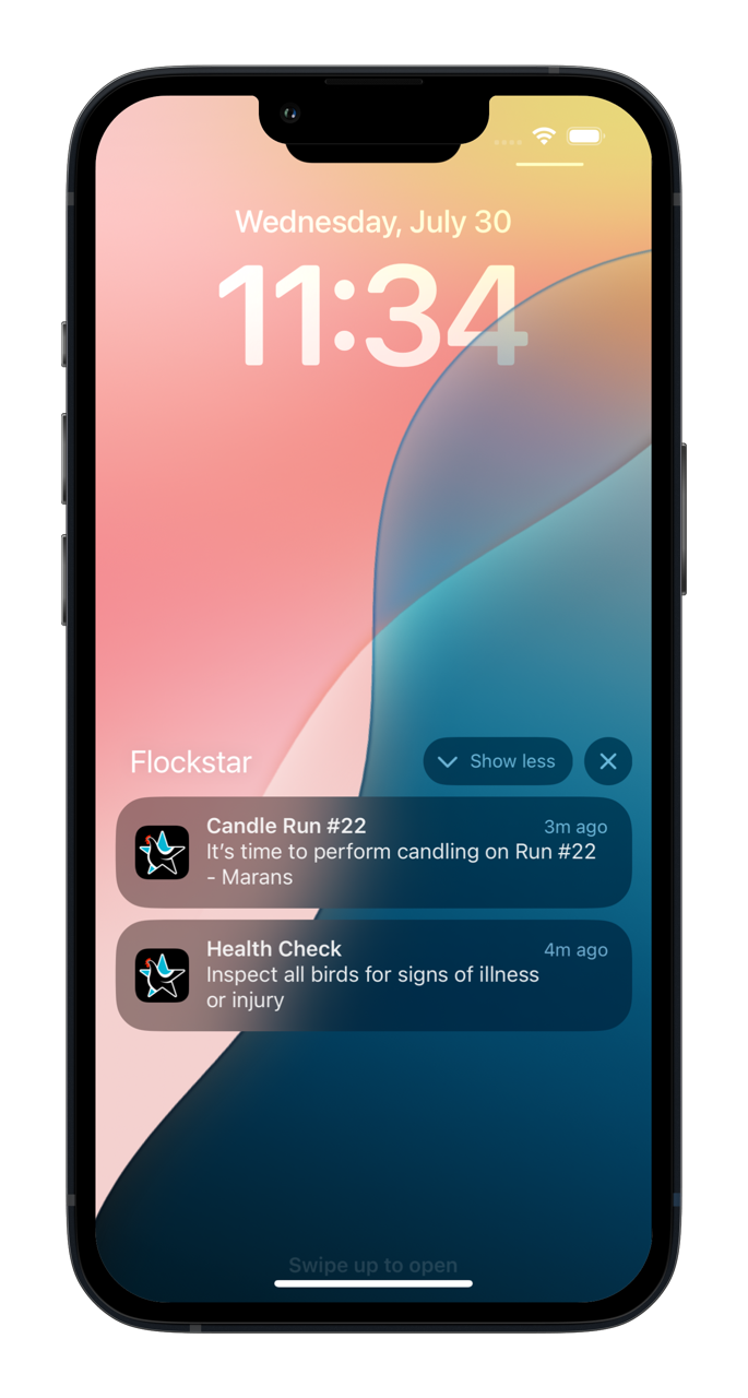Task management interface with reminders and notifications