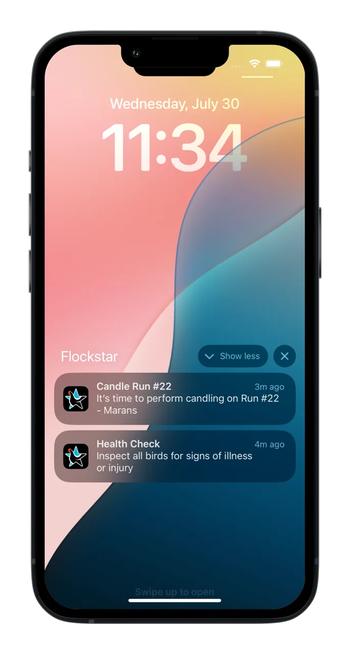 Task management interface with reminders and notifications
